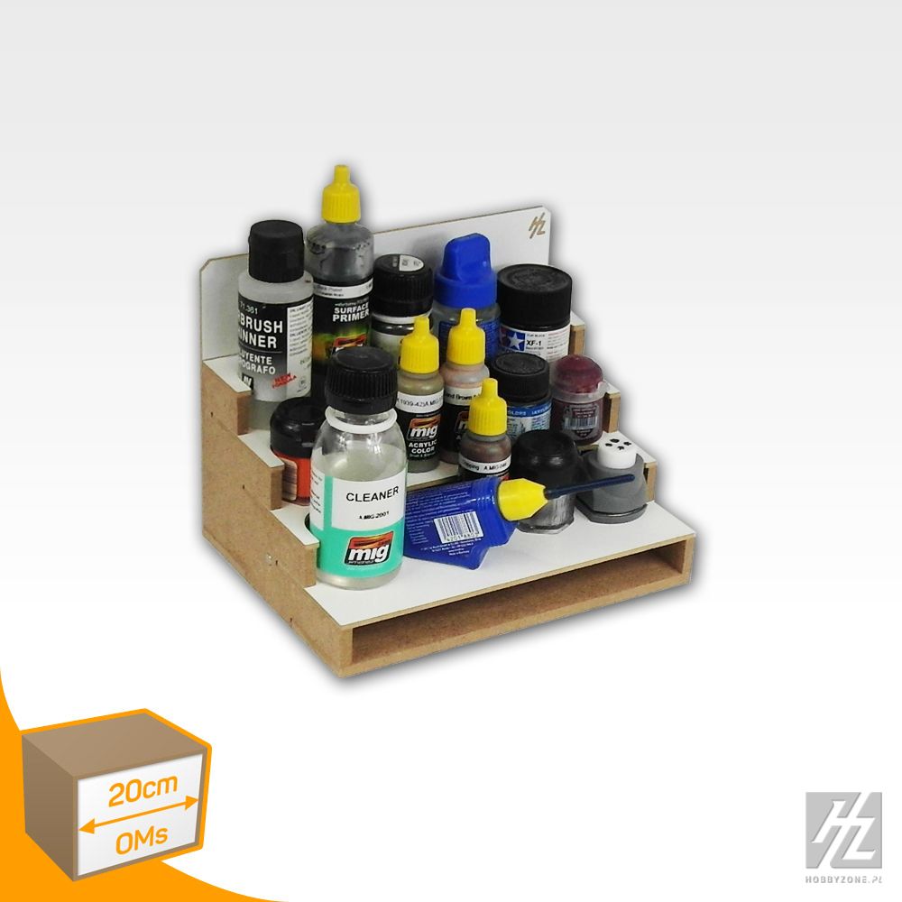 HobbyZone Bottles Module, Conveniently smaller (20cm/7.9") paint jar/bottle storage module with three shelves - Hobby Sense