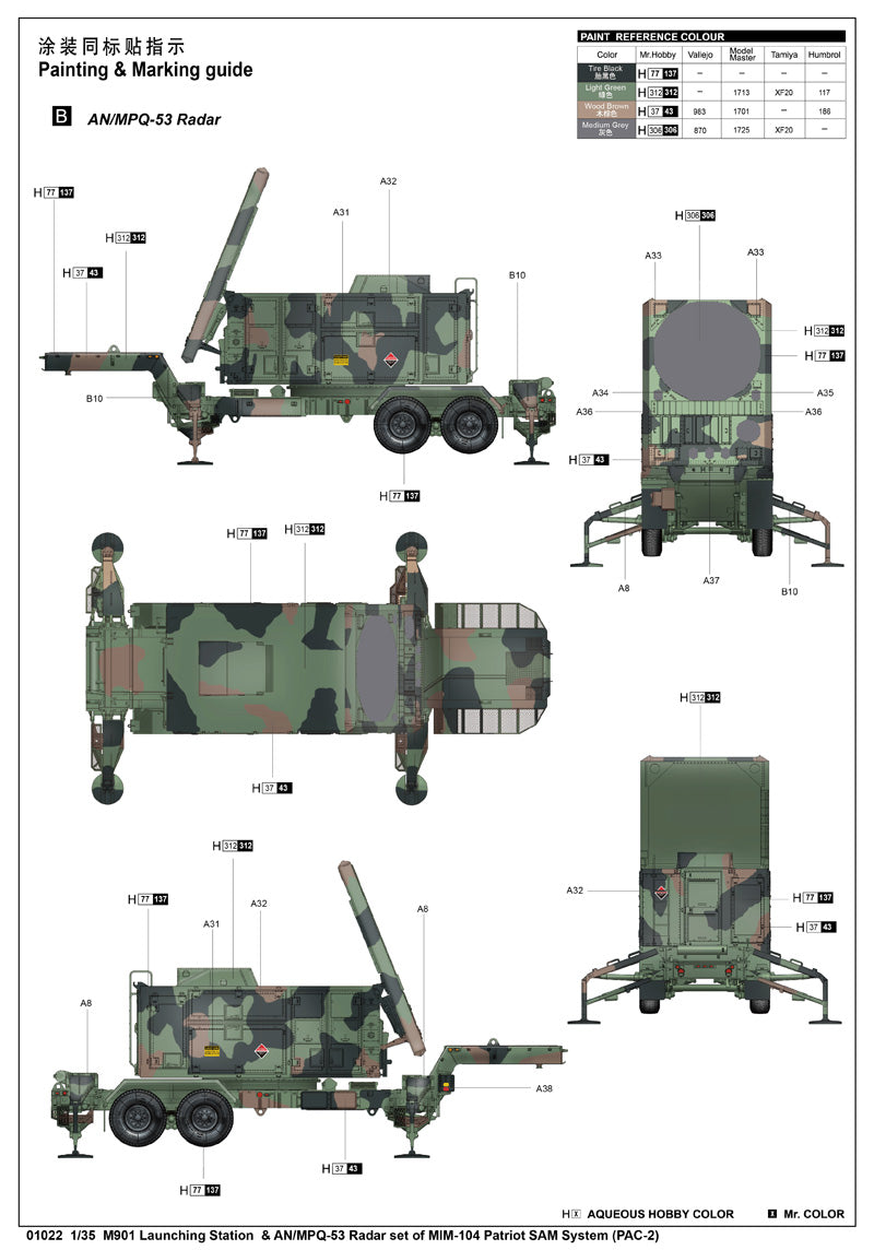 1/35 M901 Launching Station & AN/MPQ-53 Radar Set of MIM-104 Patriot SAM System (PAC-2) - Hobby Sense