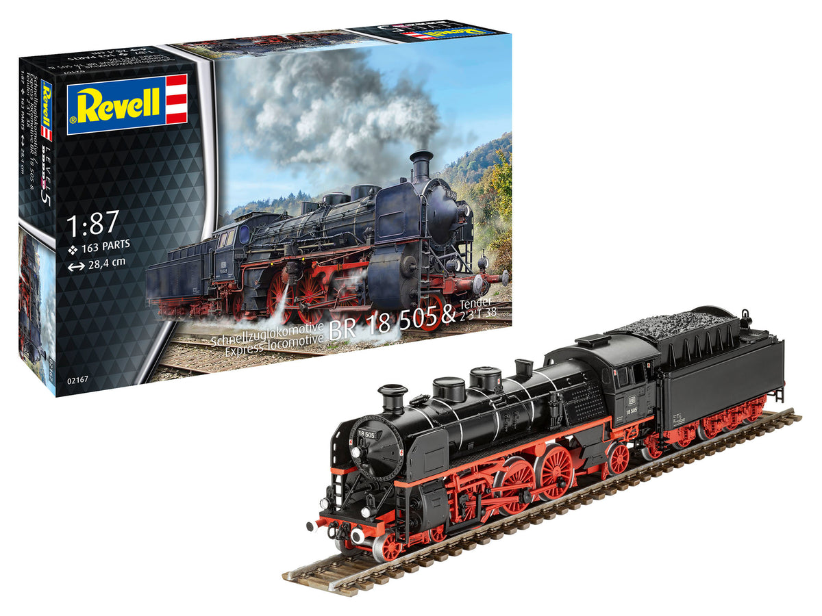 1/87 Express Locomotive BR 18 505 with Tender 2'3' T38 - Hobby Sense