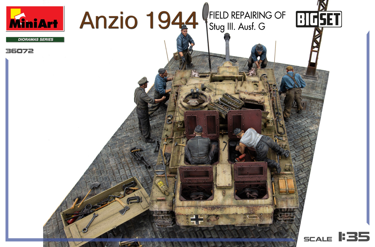 1/35 Anzio 1944. Field Repairing of Stug III. Ausf. G. BIG SET - Hobby Sense