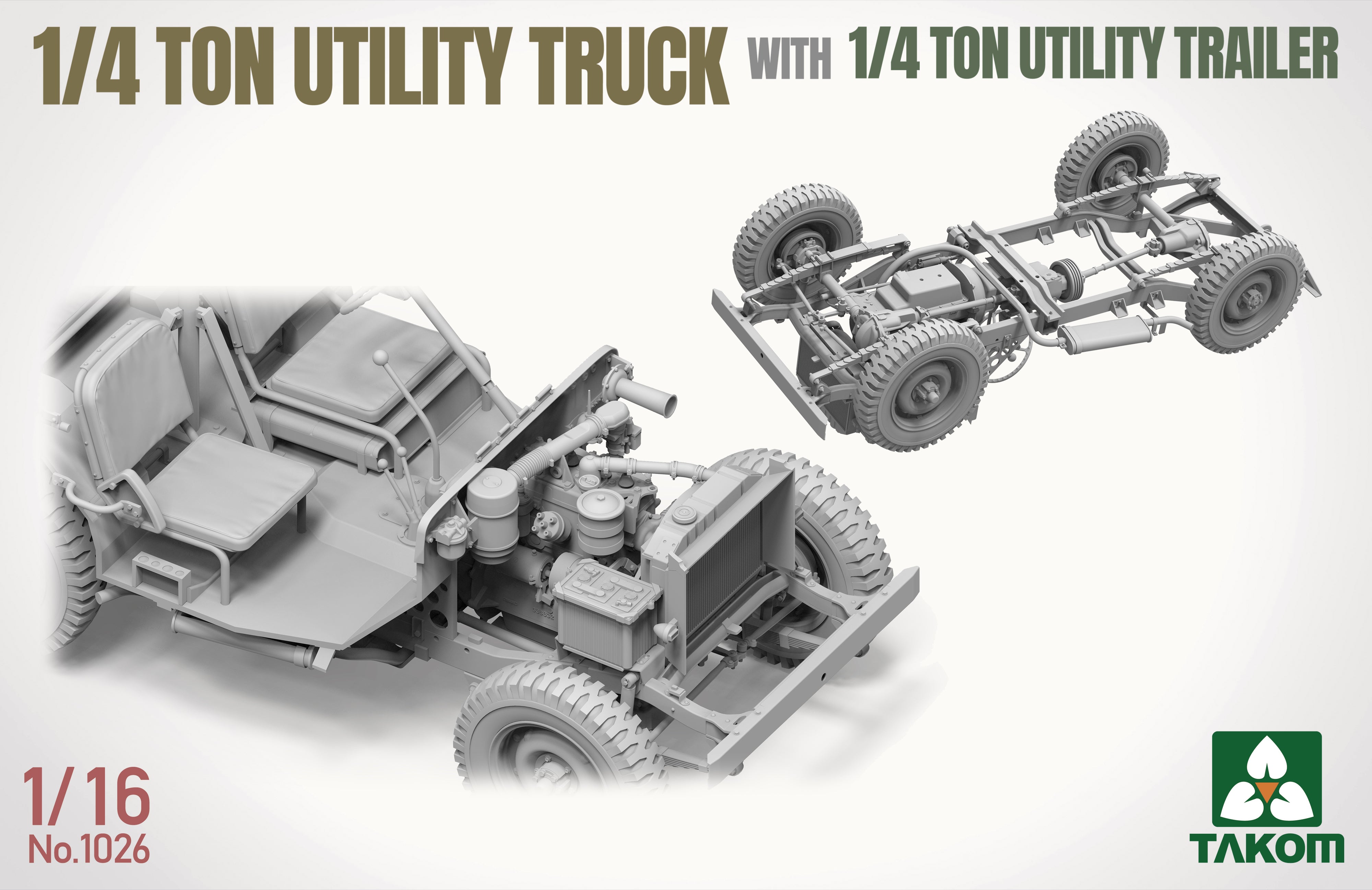 Takom 1/16 1/4 ton Utility Truck with 1/4 ton Utility trailer