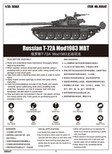 1/35 Russian T72A Mod1983 MBT - Hobby Sense