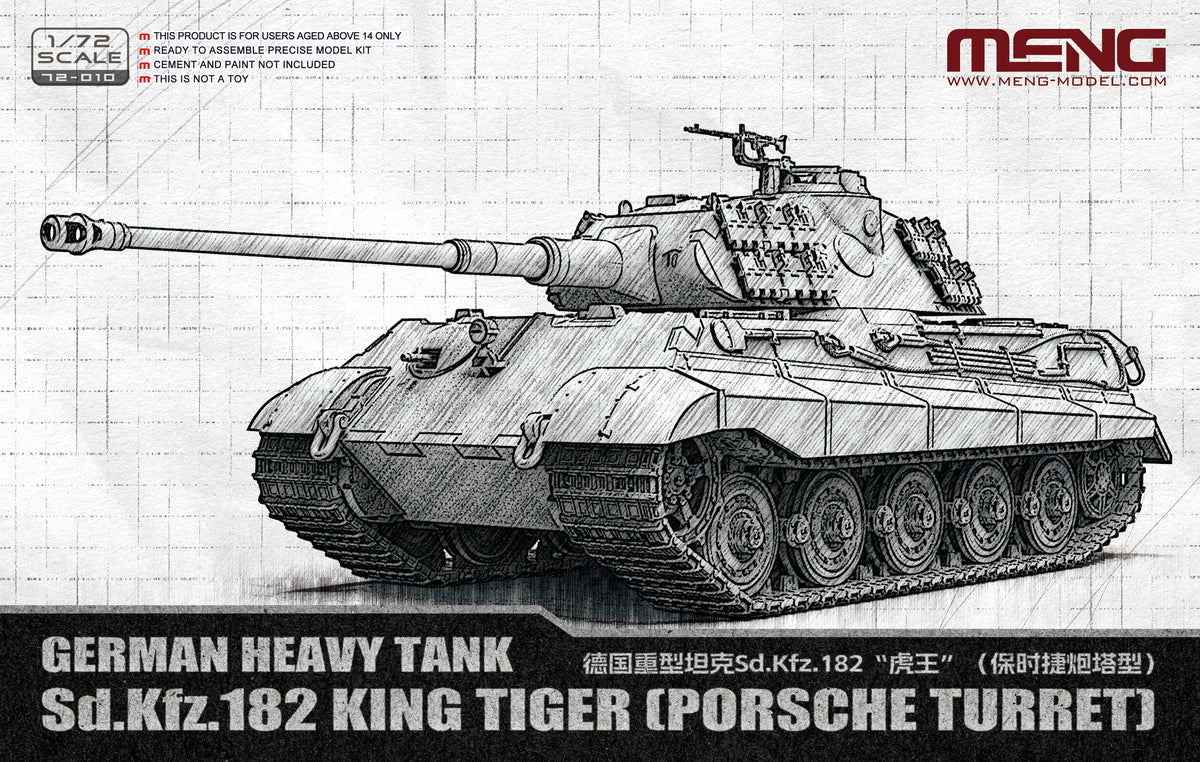 Meng 1/72 German Heavy Tank Sd.Kfz. 182 King Tiger (Porsche Turret) - Hobby Sense