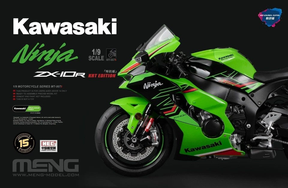 Meng 1/9 Kawasaki Ninja ZX-10R KRT Edition, Pre-Coloured