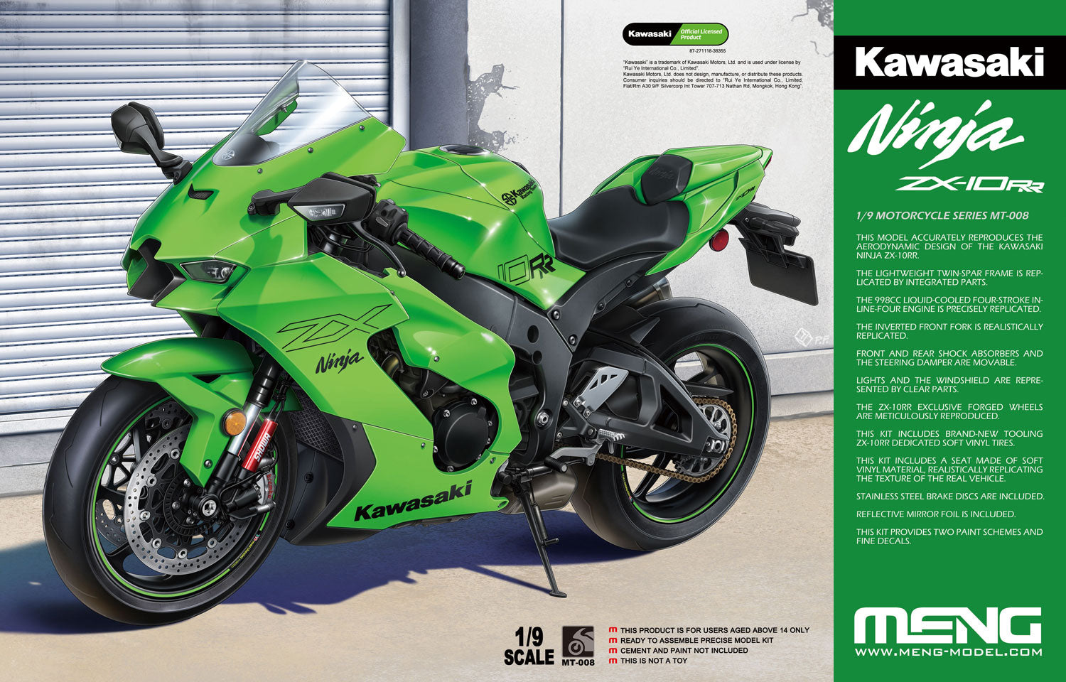 Meng 1/9 Kawasaki Ninja ZX-10RR - Hobby Sense