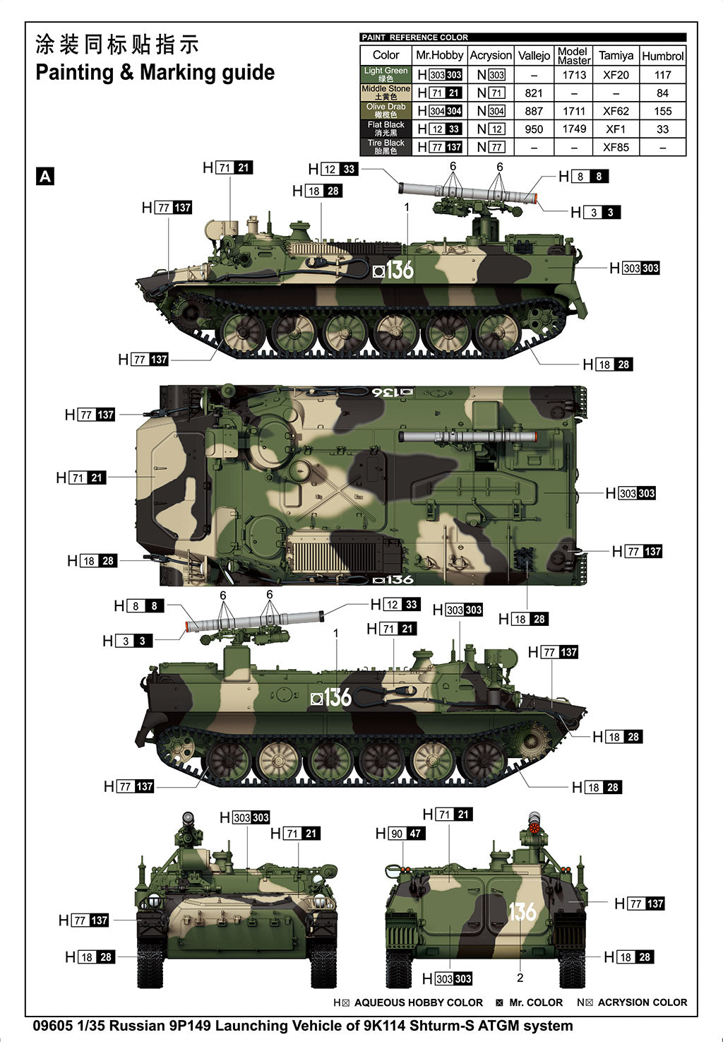 1/35 Russian 9P149 Launching Vehicle of 9K114 Shturm-S ATGM System - Hobby Sense