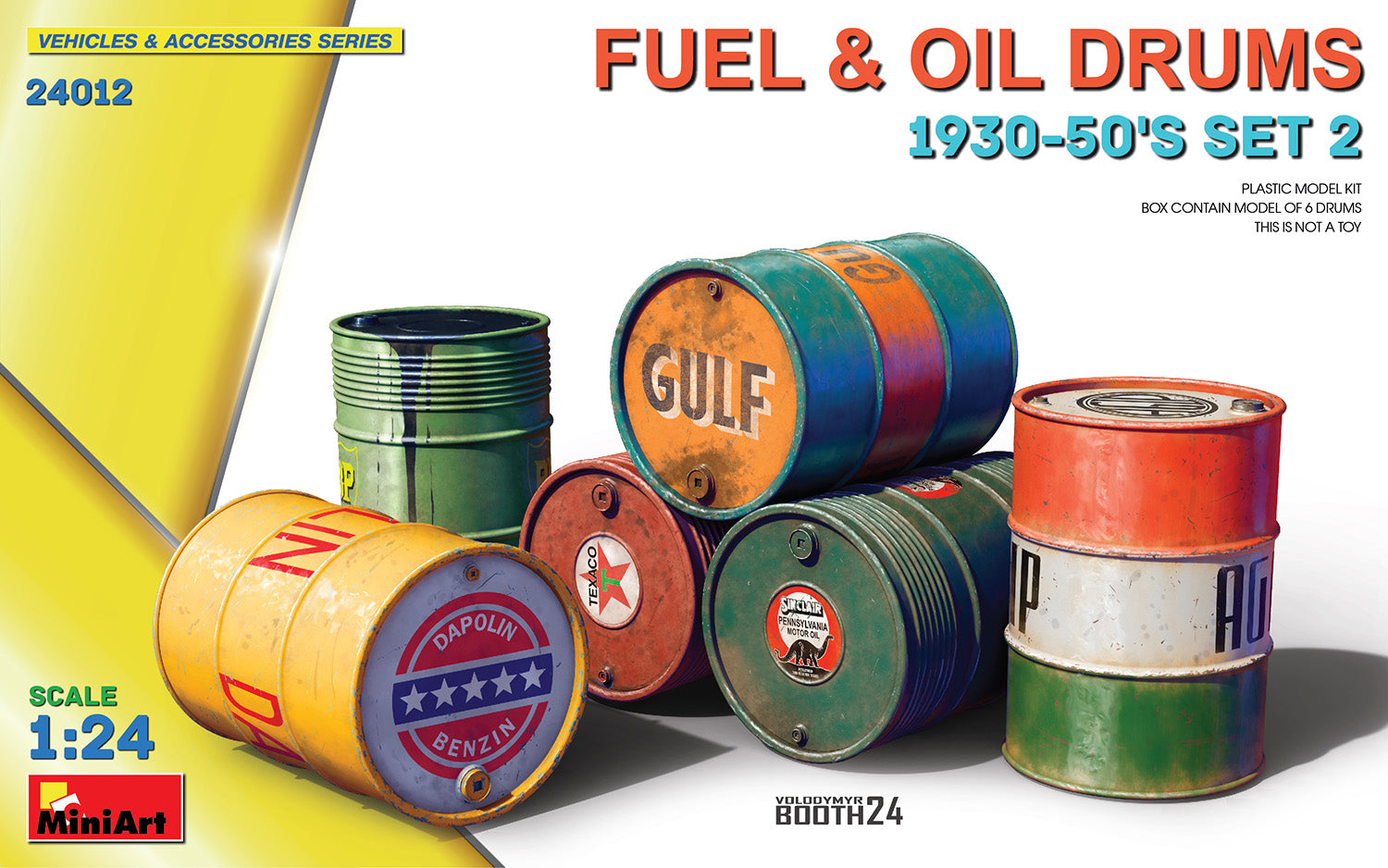1/24 Fuel & Oil Drums 1930-50's set 2 - Hobby Sense