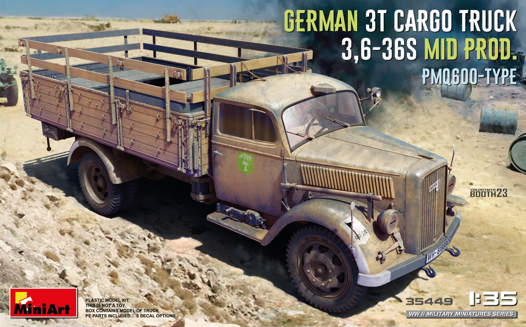 1/35 German 3t Cargo Truck 3,6-36S Mid Prod. PMQ600-Type