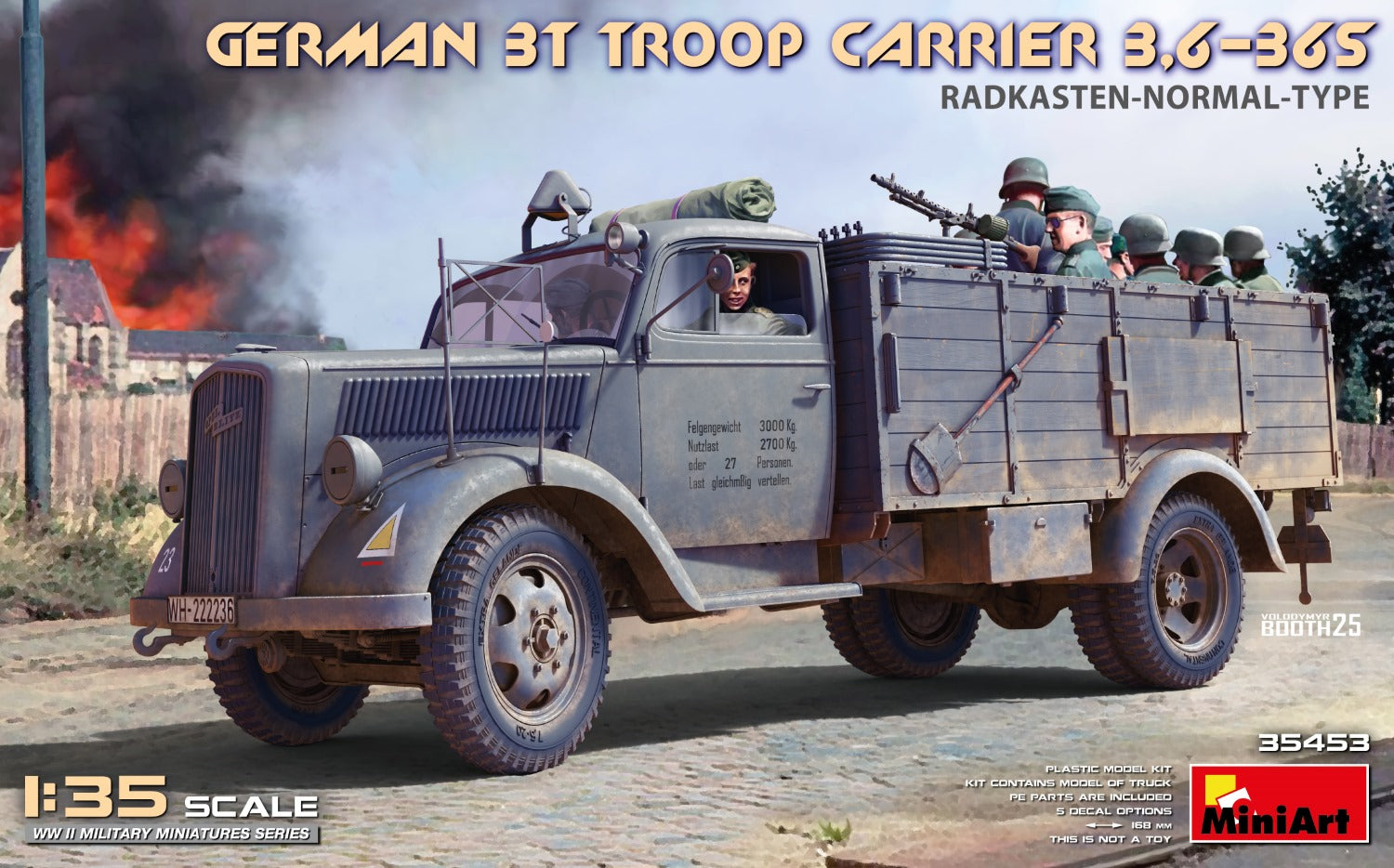1/35 German 3t Troop Carrier 3.6-36S Radkasten-Normal-Type - Hobby Sense