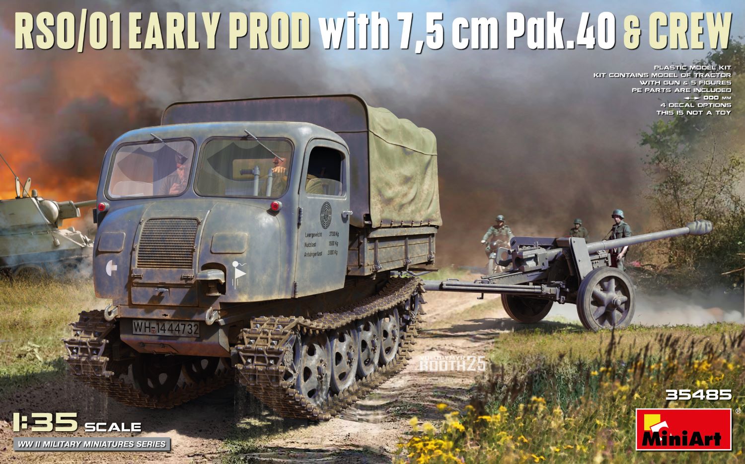 Miniart 1/35 RSO/01 Early Prod. with 7,5 cm Pak.40 & Crew - Hobby Sense