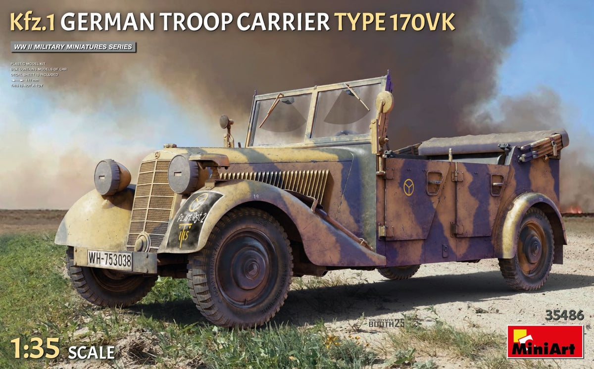 Miniart 1/35 Kfz.1 German Troop Carrier Type 170VK - Hobby Sense