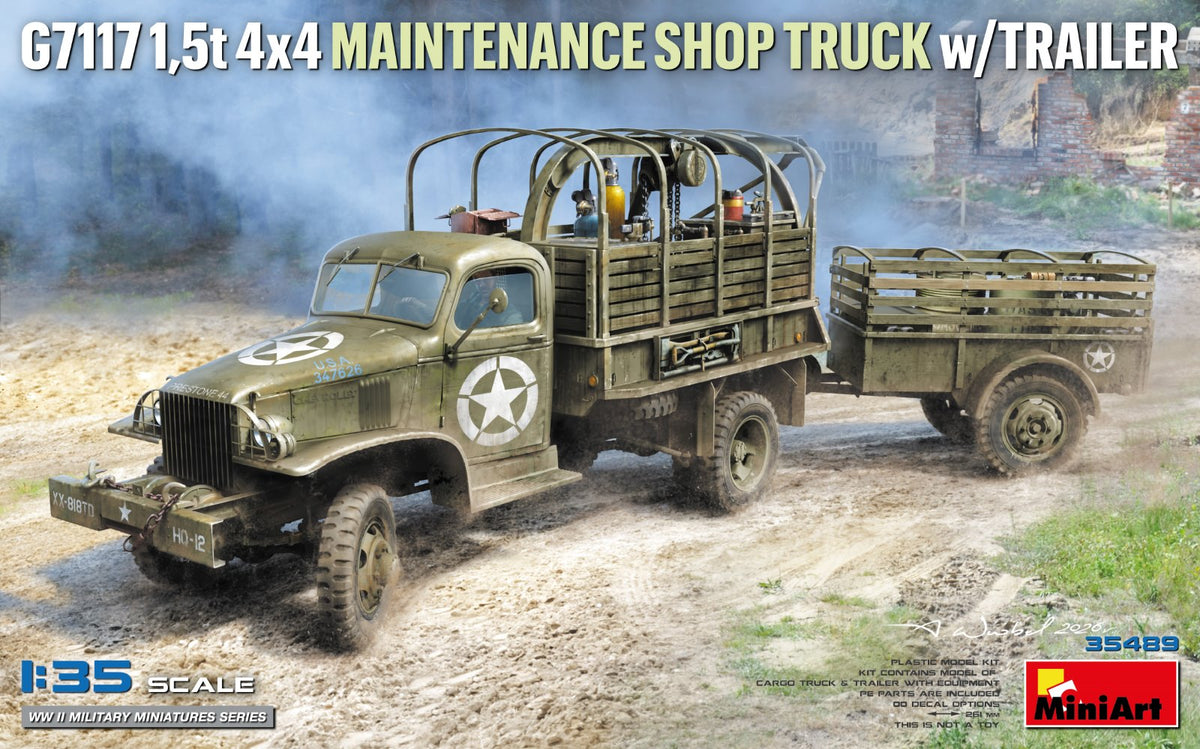 Miniart 1/35 G7117 1,5ton 4x4 Maintenance Shop - Truck w/Trailer
