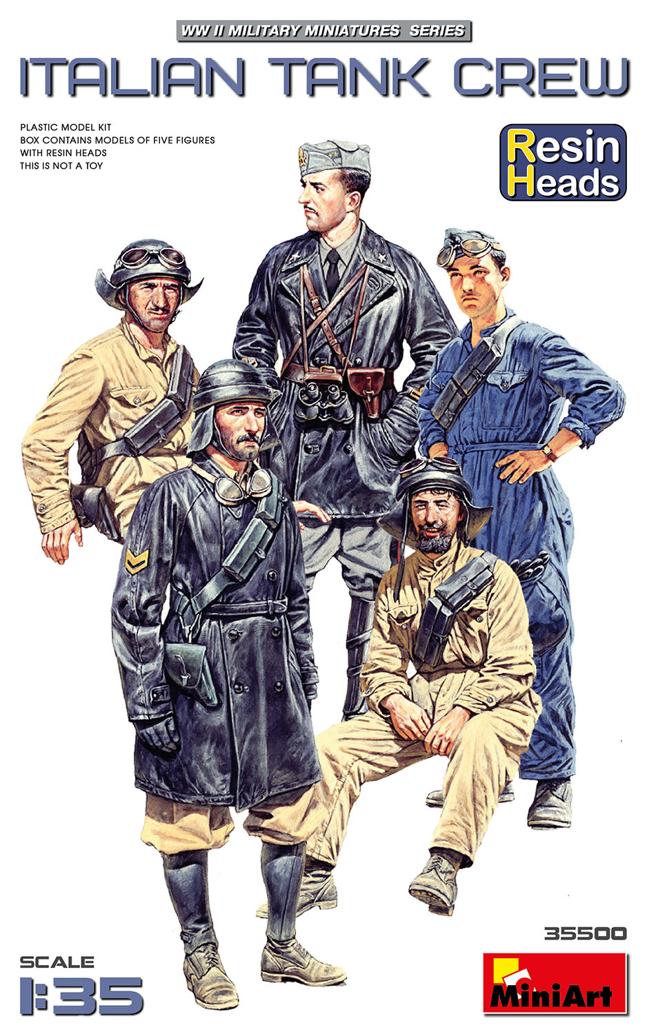 1/35 Italian Tank Crew, Resin Heads - Hobby Sense