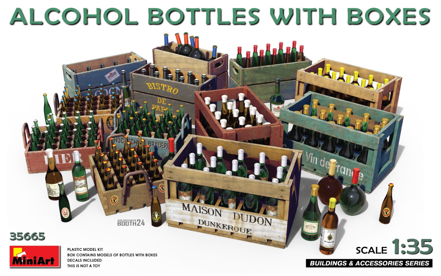 1/35 Alcohol Bottles With Boxes - Hobby Sense