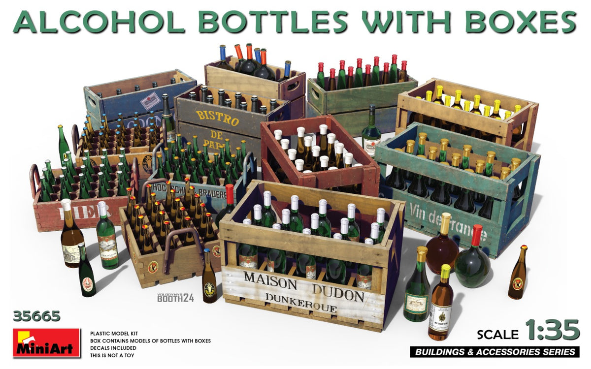 1/35 Alcohol Bottles With Boxes - Hobby Sense