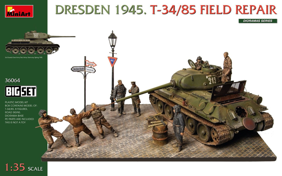 1/35 Dresden 1945. T34/85 Field Repair, Big Set