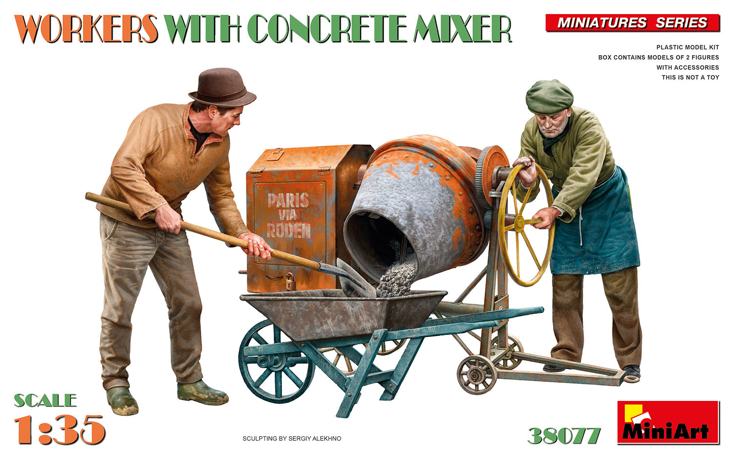 1/35 Workers With Concrete Mixer - Hobby Sense