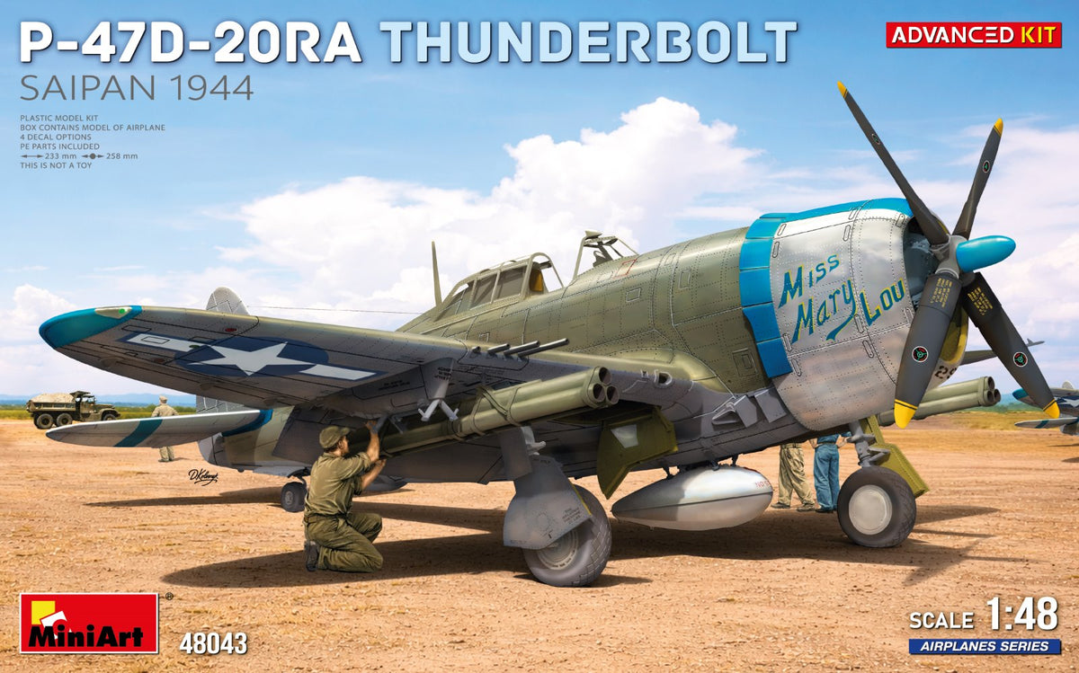 Miniart 1/48 P47D-20RA Thunderbolt Saipan, 1944 (Advanced Kit)