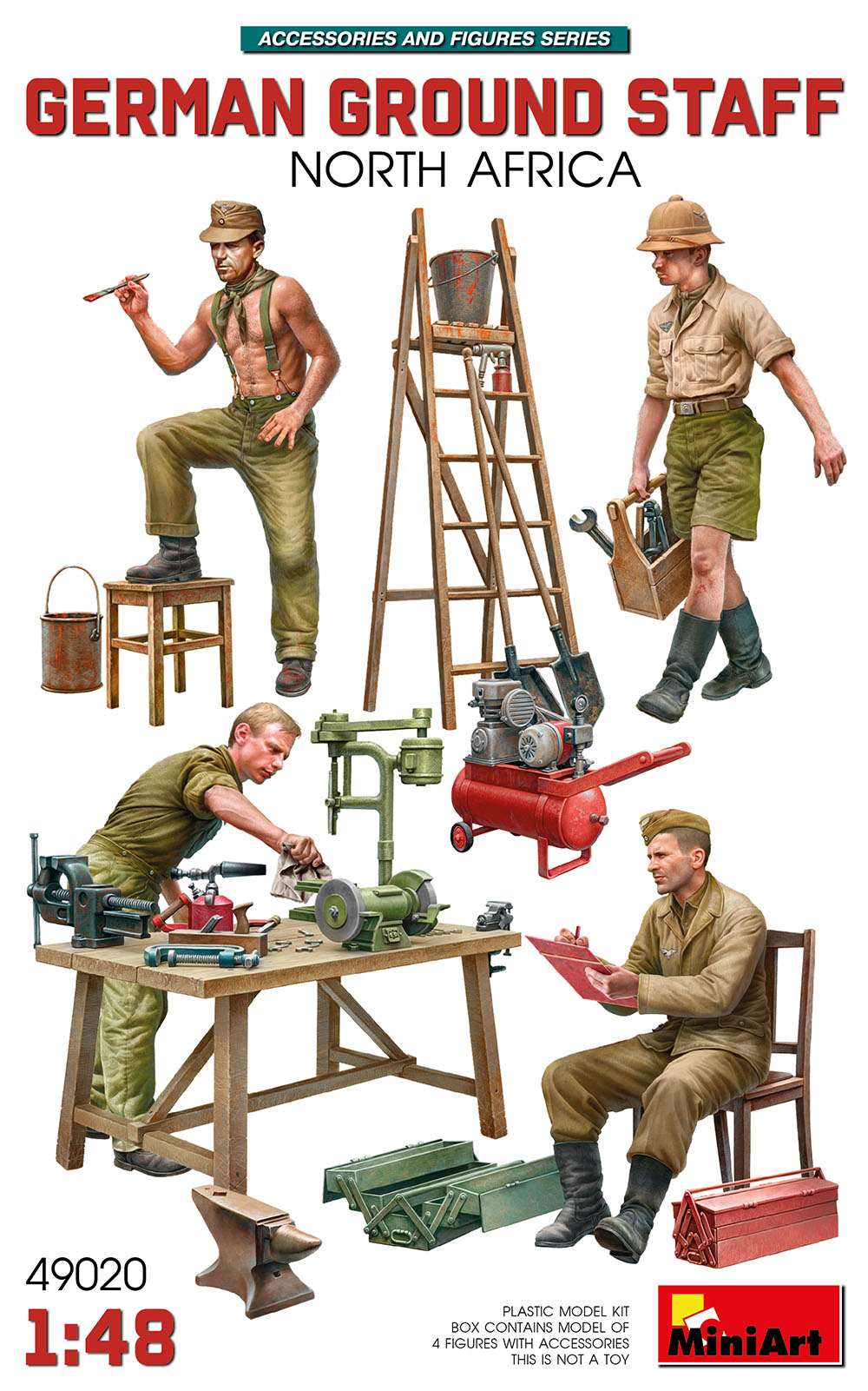 1/48 German Ground Staff w/Accessories. North Africa - Hobby Sense