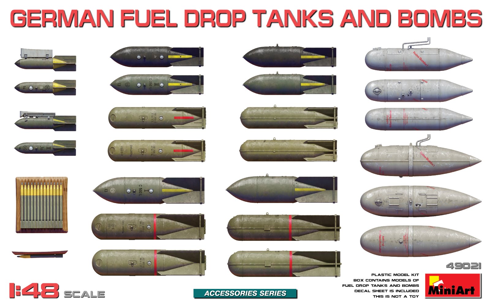 Miniart 1/48 German Fuel Drop Tanks and Bombs