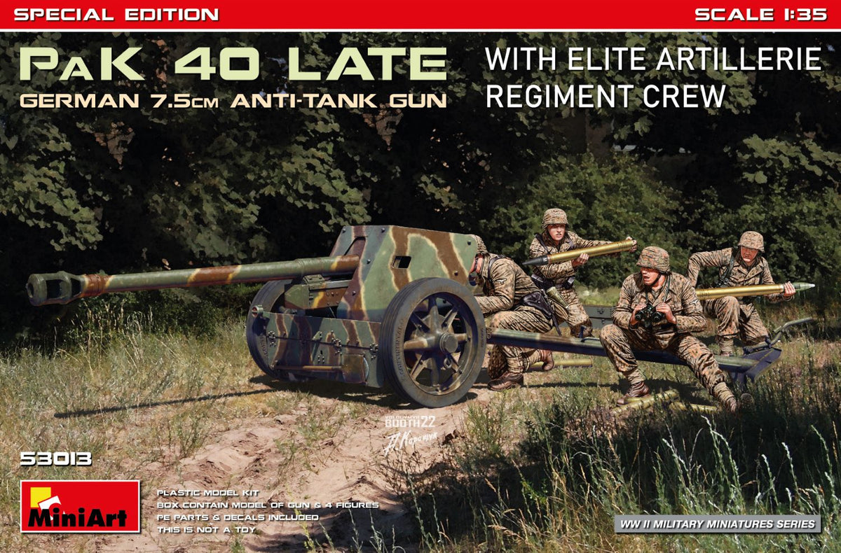 1/35 German 7,5cm Anti-tank Gun PAK 40 with Elite Artillerie Regiment Crew - Hobby Sense