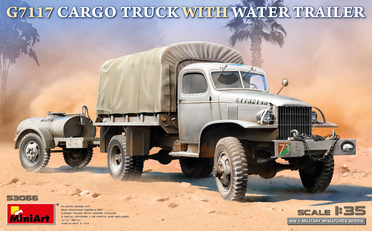 Miniart 1/35 G7117 Cargo Truck With Water Trailer - Hobby Sense