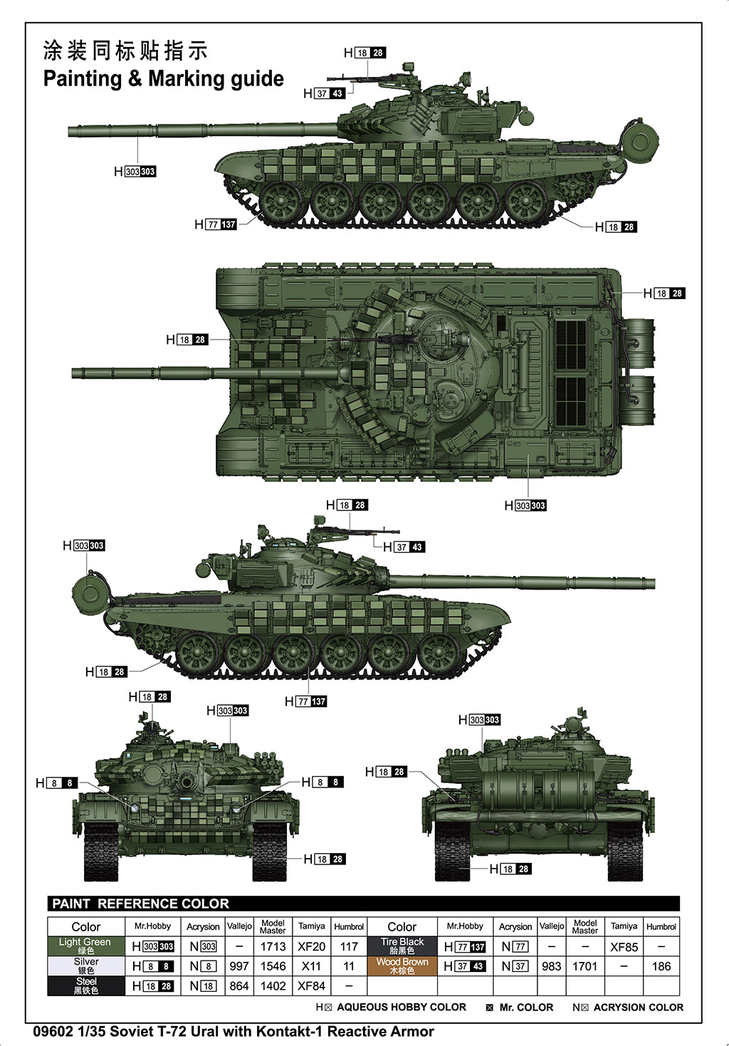 1/35 Soviet T72 Ural with Kontakt-1 Reactive Armor - Hobby Sense