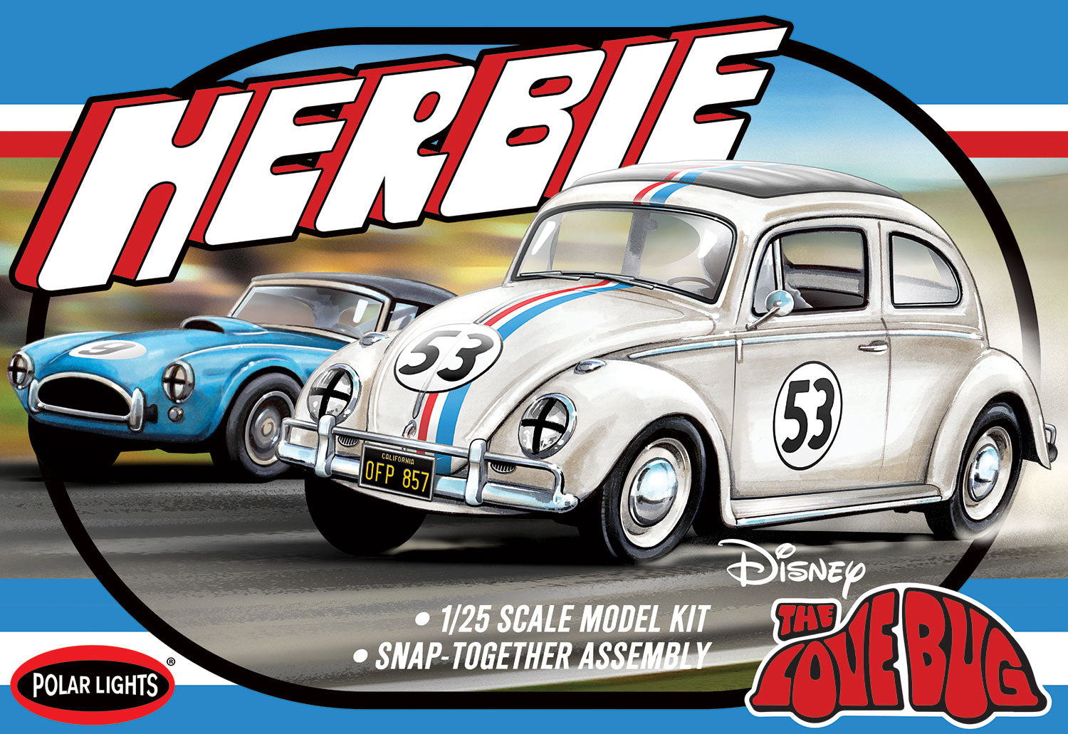 1/25 Herbie The Love Bug VW Beetle Racing Car (Snap) - Hobby Sense