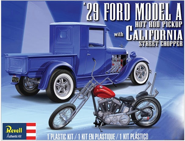 1/25 1929 Ford Model A Hot Rod Pickup Truck w/California Street Chopper - Hobby Sense