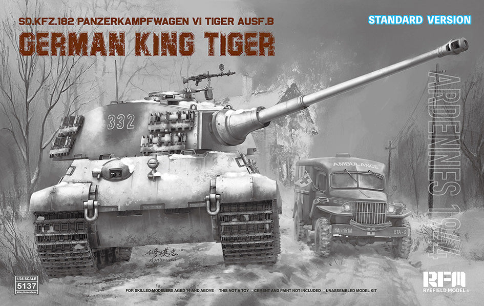 1/35 Sd.Kfz. 182 Pz.Kpfw.VI Ausf.B German King Tiger Ardennes 1944 (standard version) - Hobby Sense