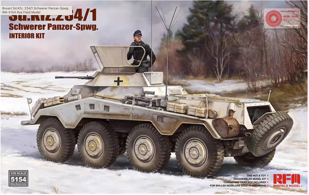 Rye Field 1/35 Sd.Kfz. 234/1 Schwerer Panzer-Spwg. Interior Kit - Hobby Sense