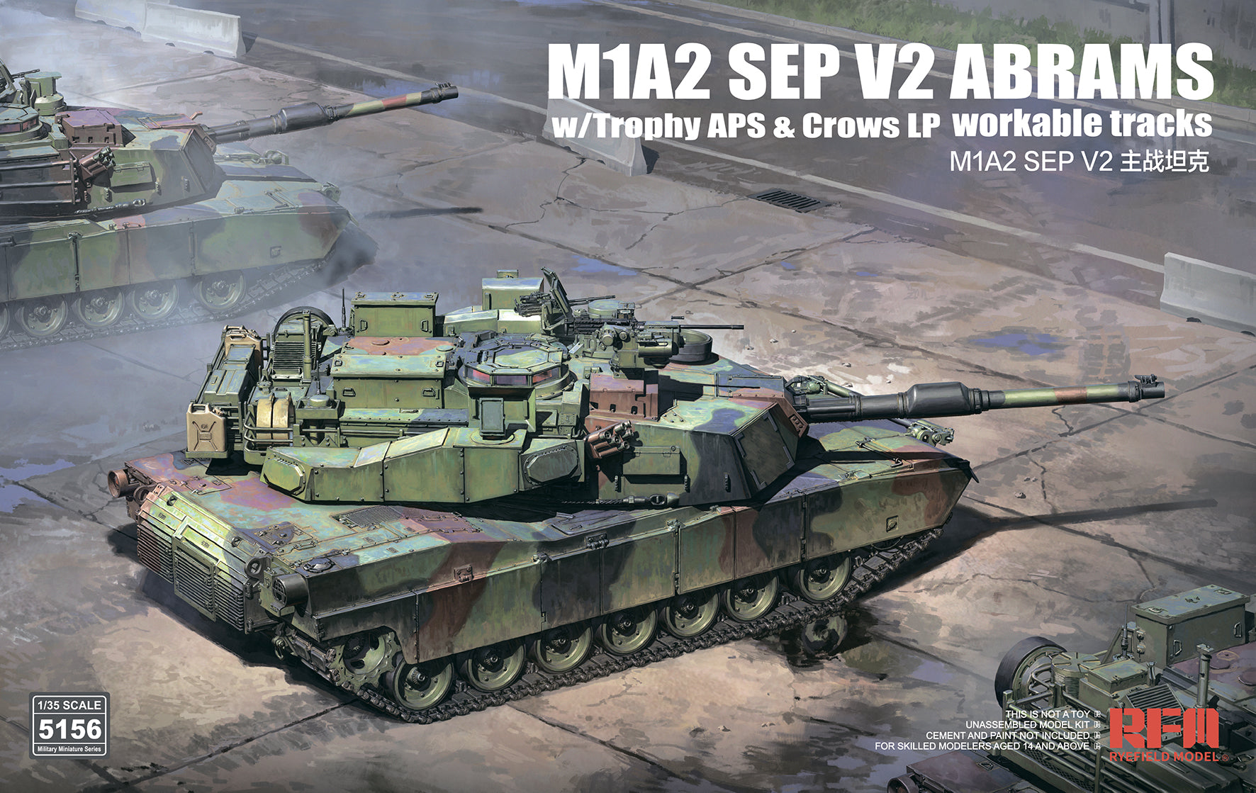 Rye Field 1/35 M1A2 SEP V2 w/Trophy APS & Crows LP & Workable Tracks