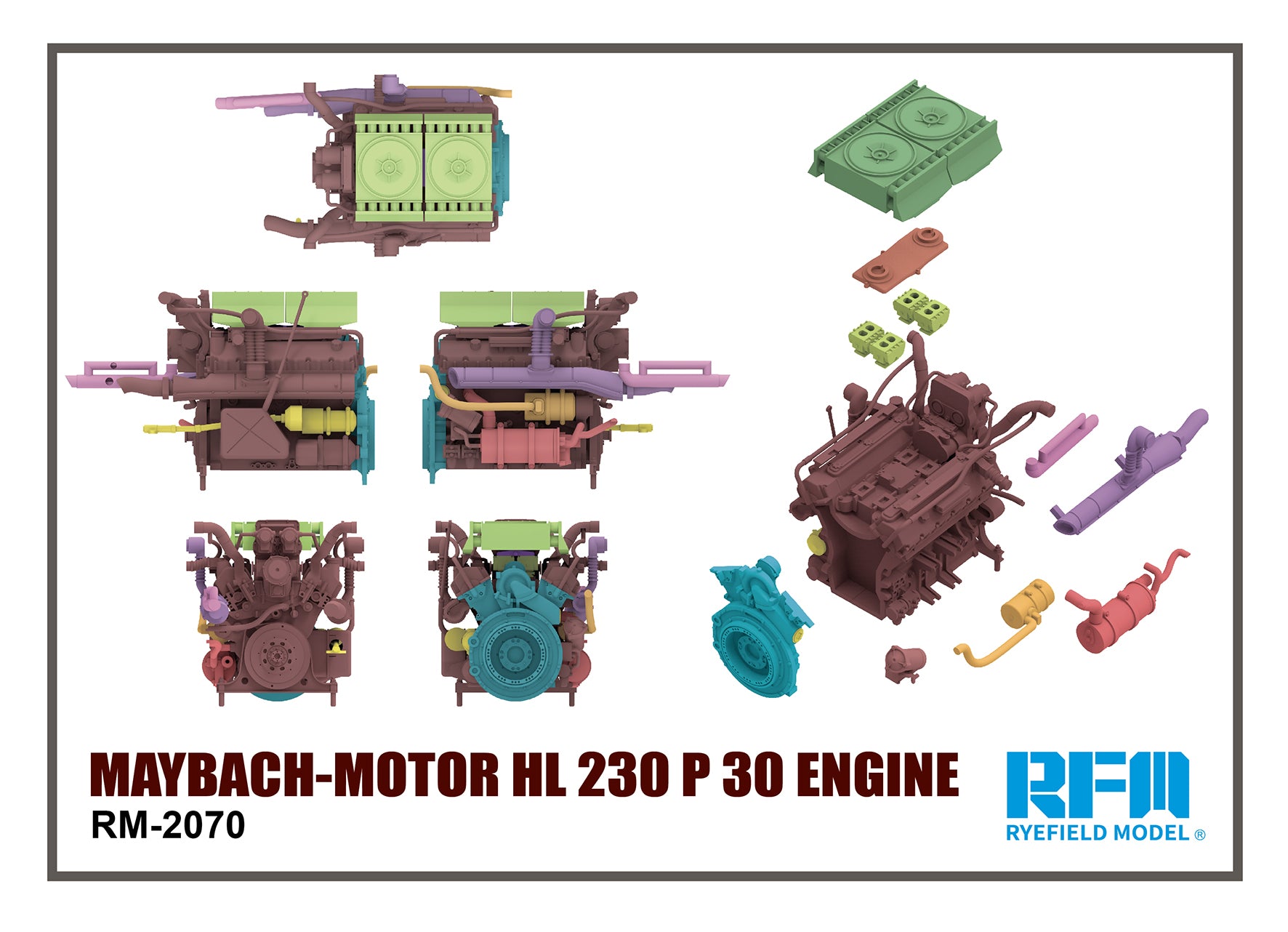 1/35 Maybach-Motor HL 230 P 30 Engine for Panther Ausf.G - Hobby Sense