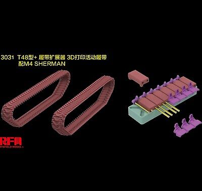 1/35 M4 Sherman T-48 type Work. Track w/Duckbill Ext. 3D Print - Hobby Sense