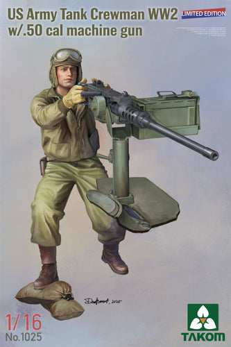 1/16 US Army Tank Crewman WW2 w/.50 cal Machine Gun - Hobby Sense