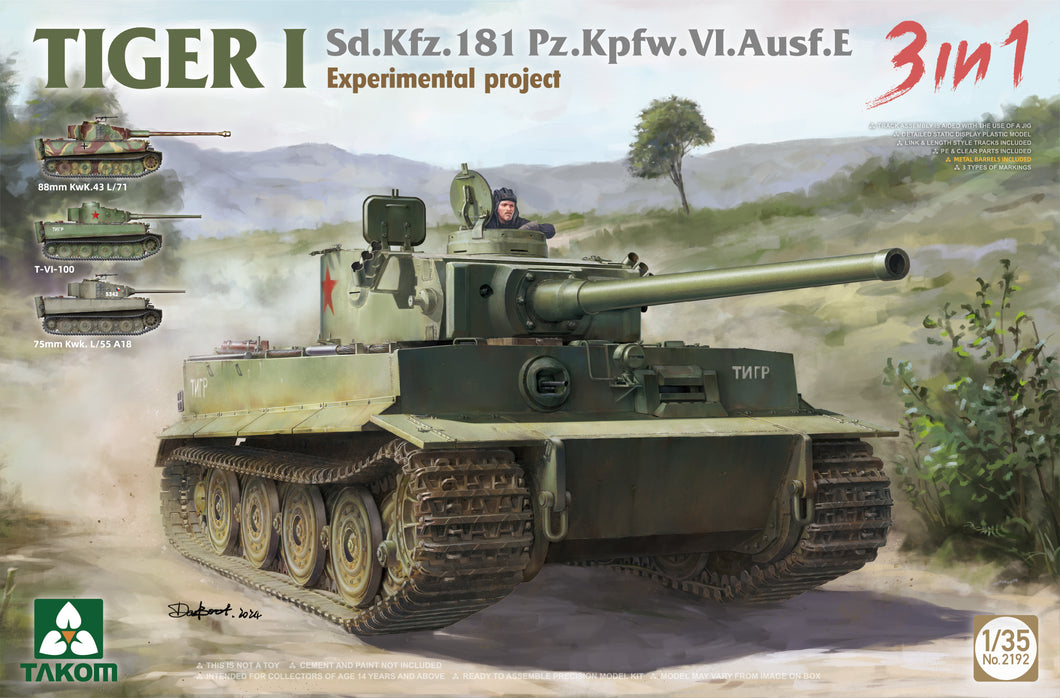 1/35 Sd.Kfz.181 Pz.Kfw.VI.Ausf.E Tiger I Experimental Project 3 in 1