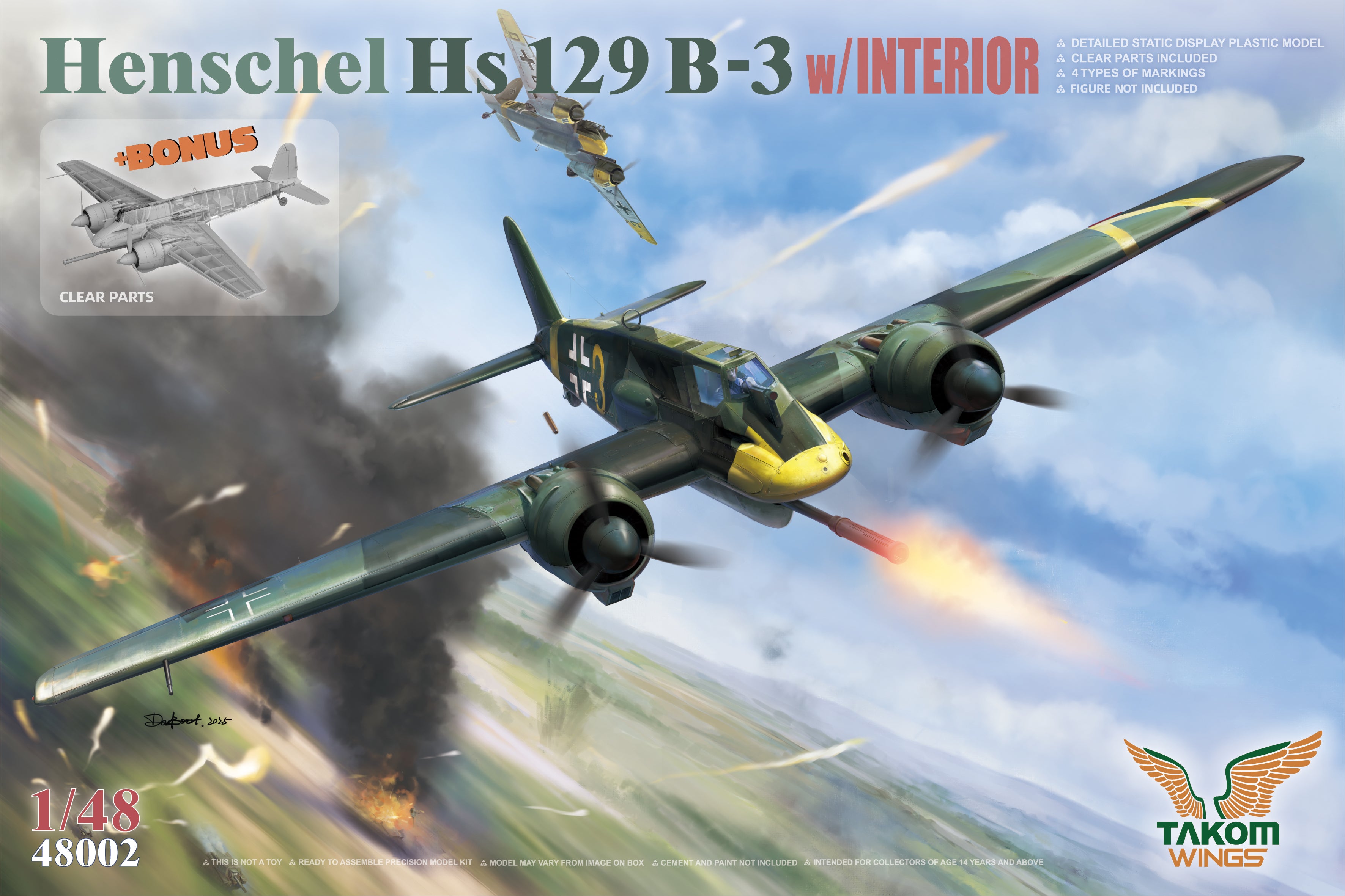 1/48 Henschel Hs129 B-3 w/Interior - Hobby Sense