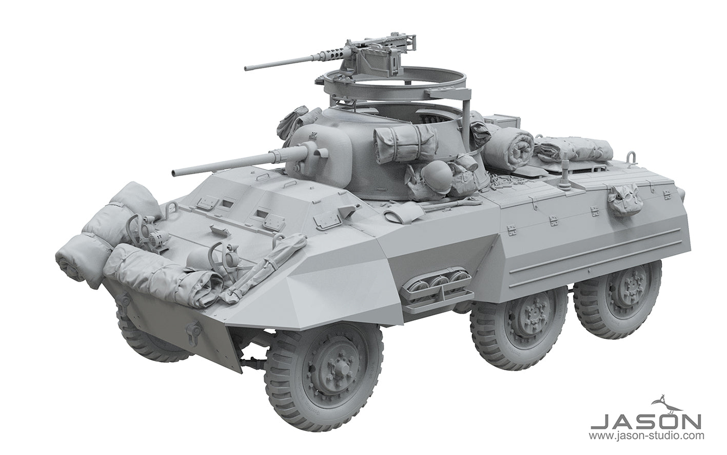 1/16 U.S. M8 Greyhound Accessory Set, RESIN+3D, Vehicle NOT Included - Hobby Sense