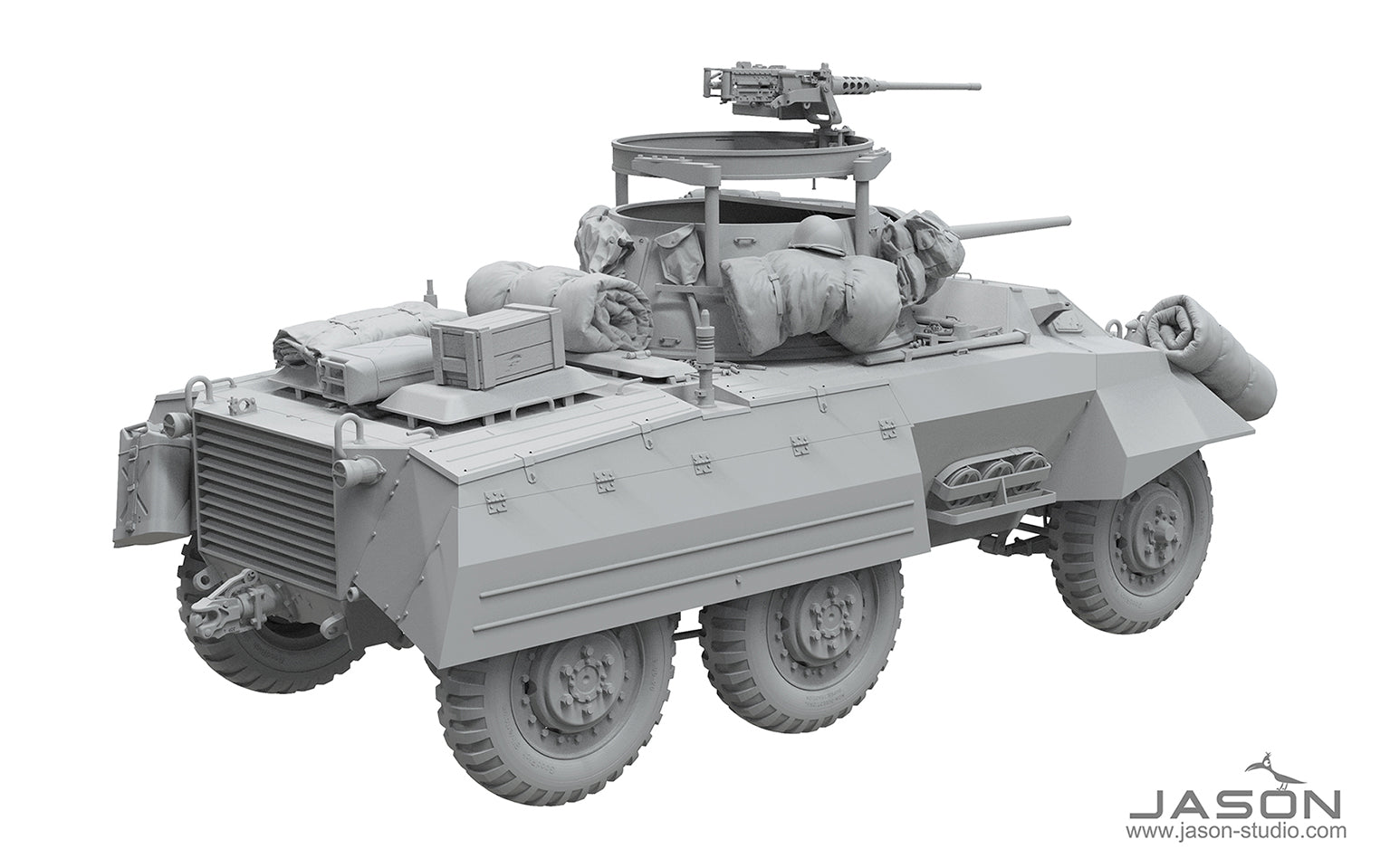 1/16 U.S. M8 Greyhound Accessory Set, RESIN+3D, Vehicle NOT Included - Hobby Sense