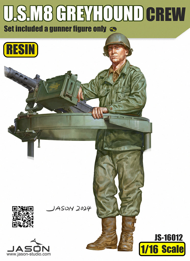 1/16 M8 Greyhound Gunner Figure, RESIN - Hobby Sense