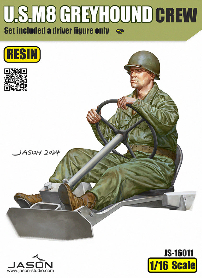1/16 M8 Greyhound Driver Figure, RESIN - Hobby Sense
