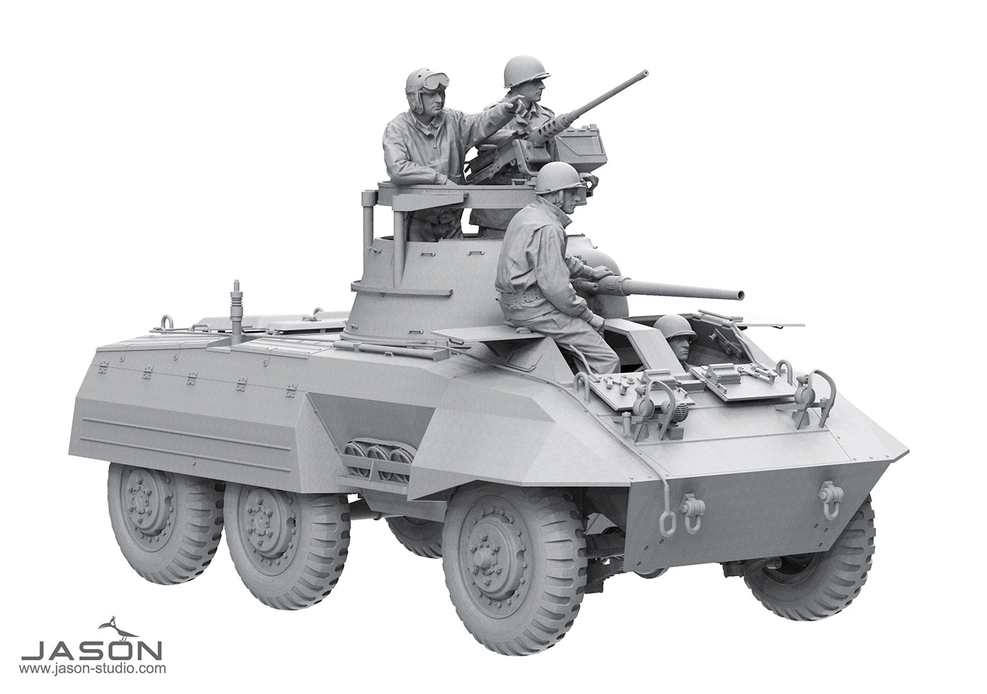 1/16 US M8 Greyhound Crew, RESIN - Hobby Sense