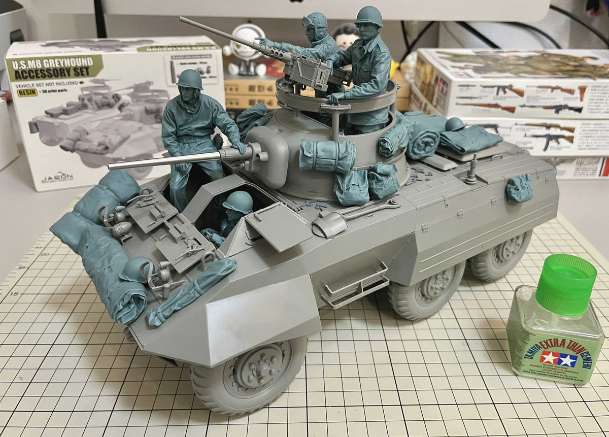 1/16 US M8 Greyhound Crew, RESIN - Hobby Sense