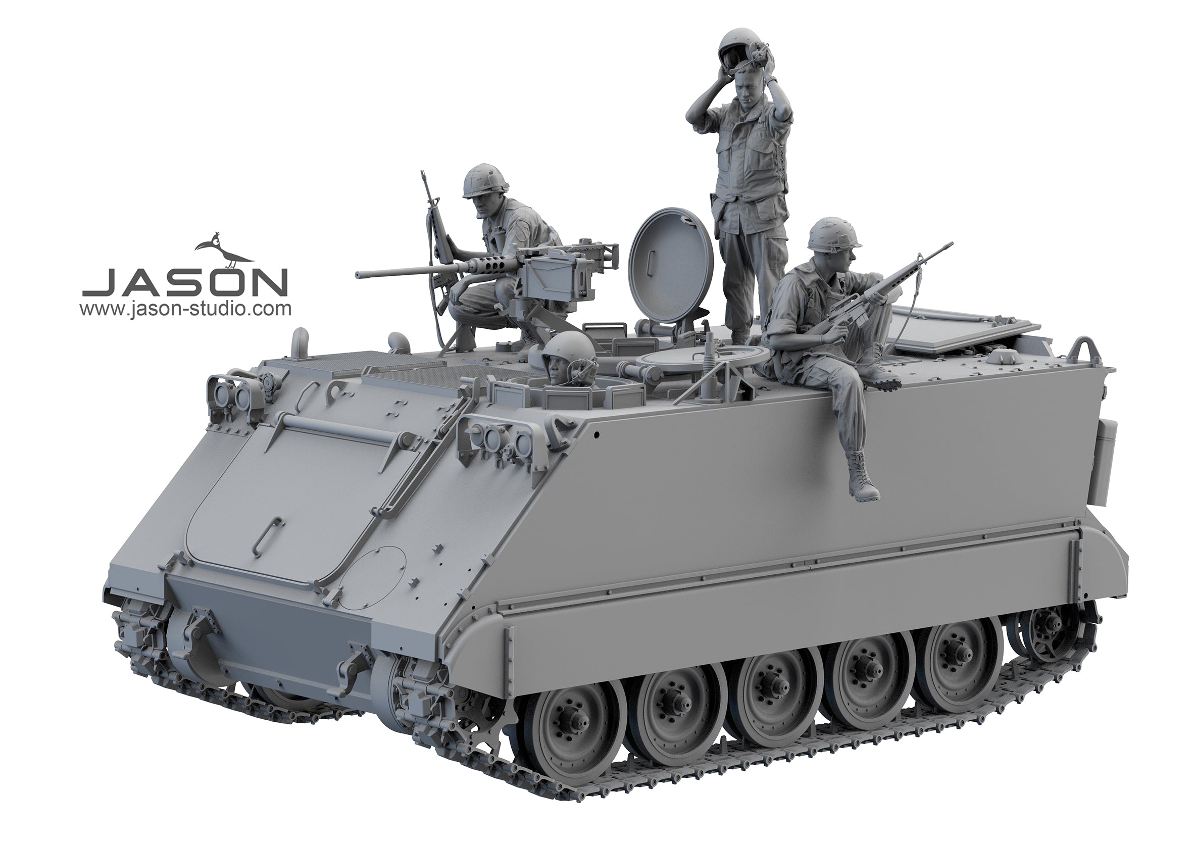 1/16 M113 Armored Personnel Carrier Crew & Infantrymen, RESIN+3D - Hobby Sense