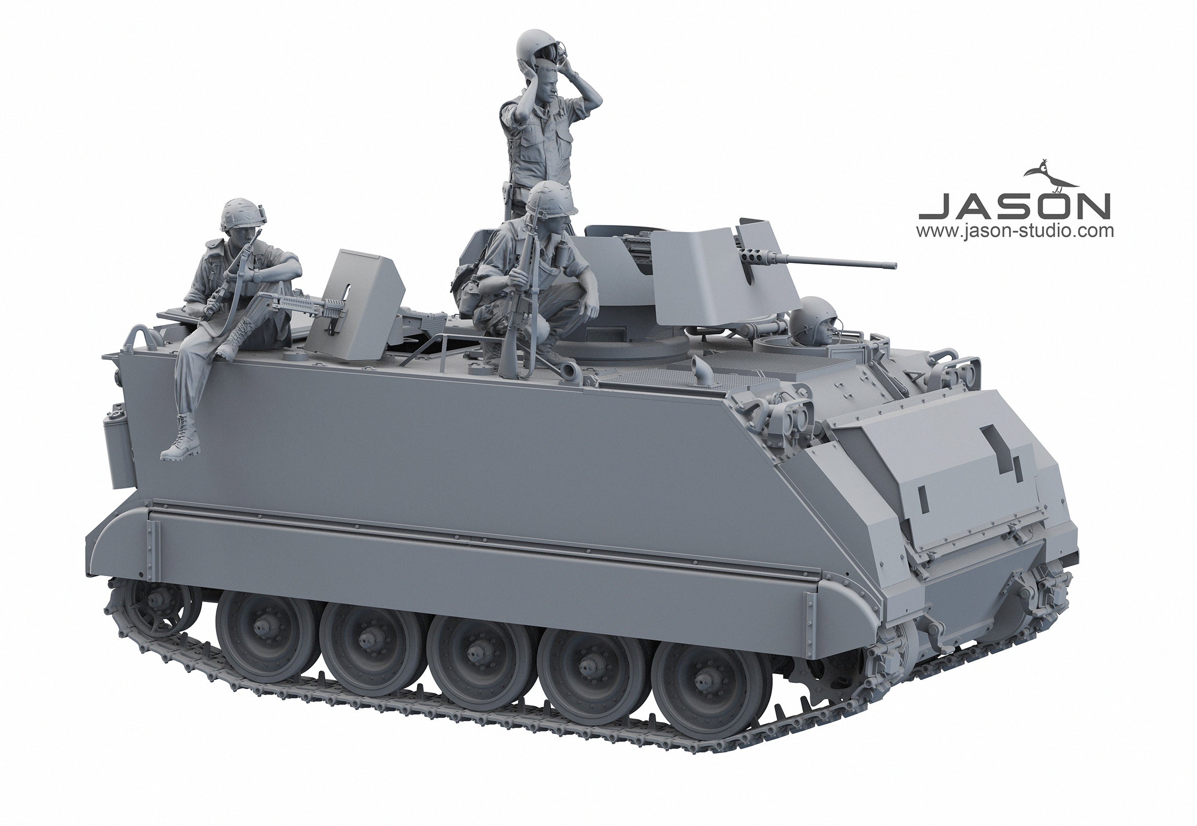 1/16 M113 Armored Personnel Carrier Crew & Infantrymen, RESIN+3D - Hobby Sense