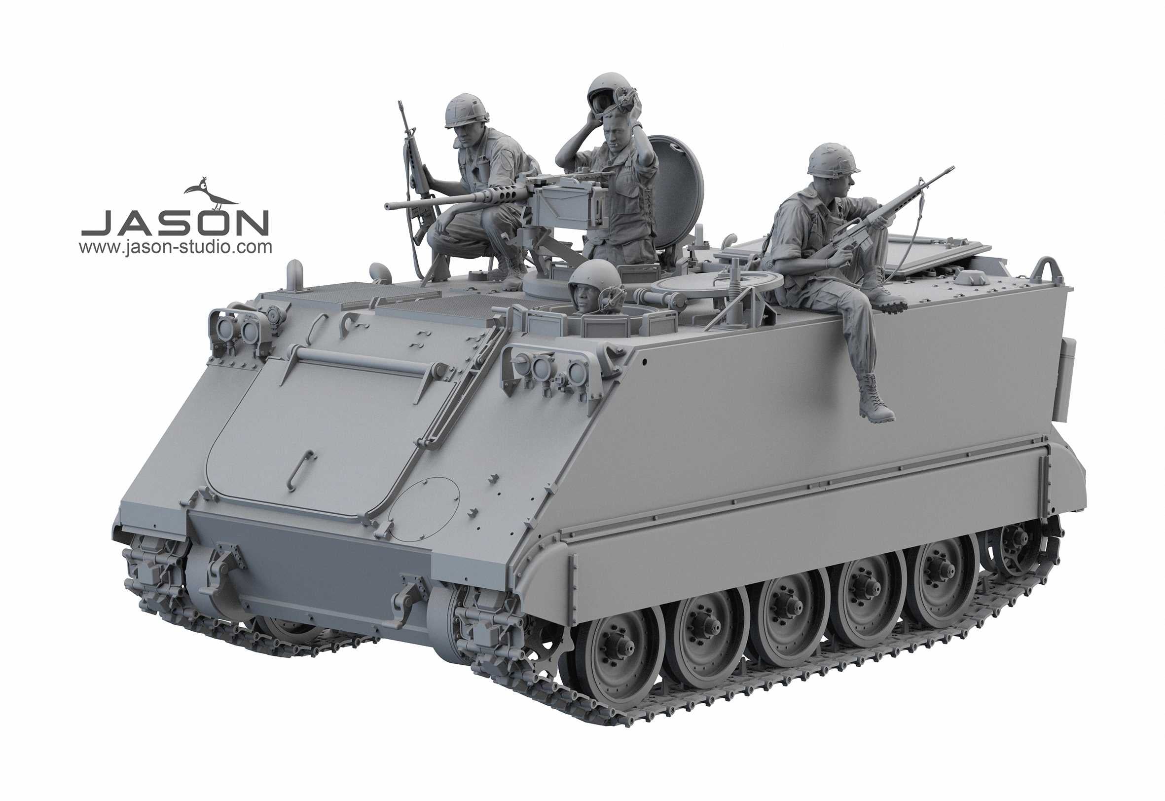 1/16 M113 Armored Personnel Carrier Crew & Infantrymen, RESIN+3D - Hobby Sense