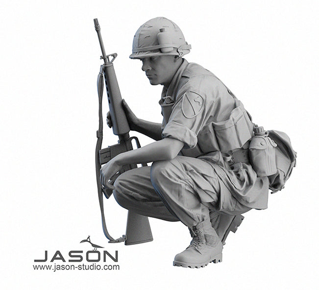 1/16 US Army Infantryman Figure, RESIN + 3D - Hobby Sense