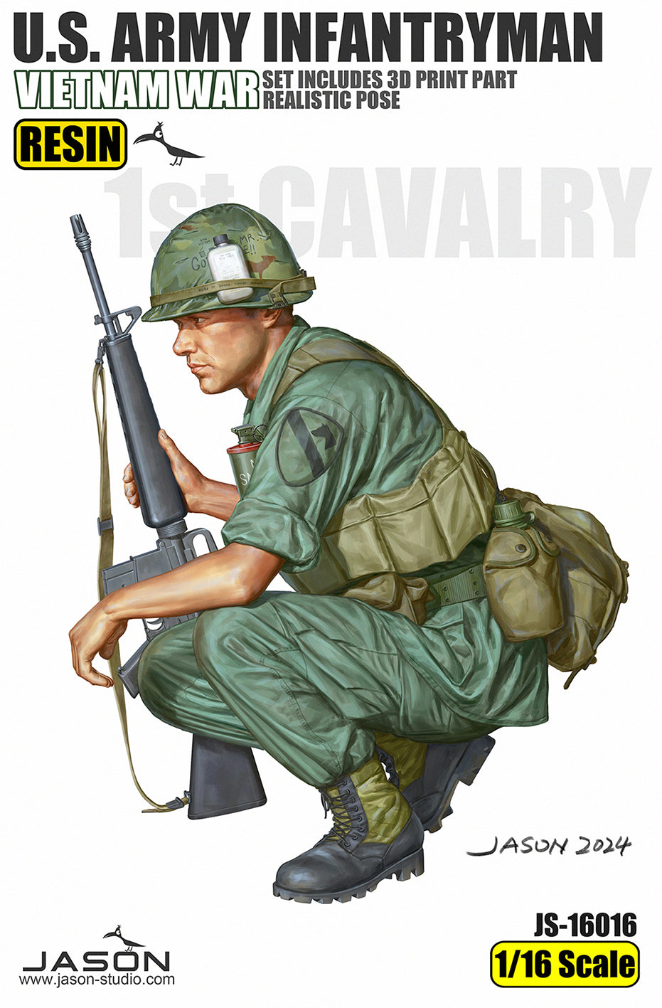 1/16 US Army Infantryman Figure, RESIN + 3D - Hobby Sense