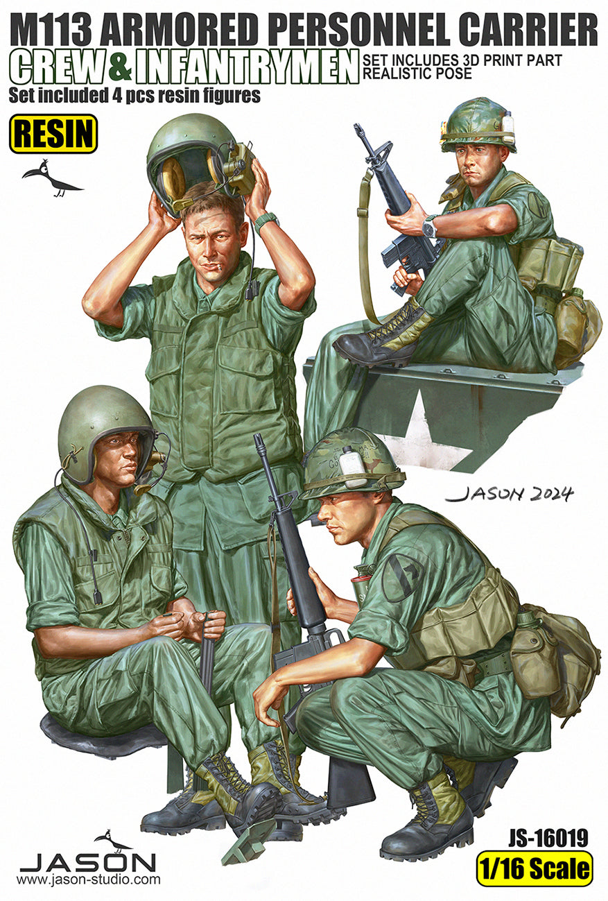 1/16 M113 Armored Personnel Carrier Crew & Infantrymen, RESIN+3D - Hobby Sense