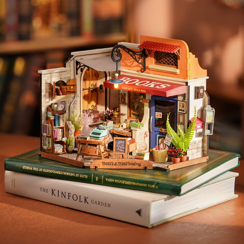 Corner Bookstore DIY Miniature House - Hobby Sense